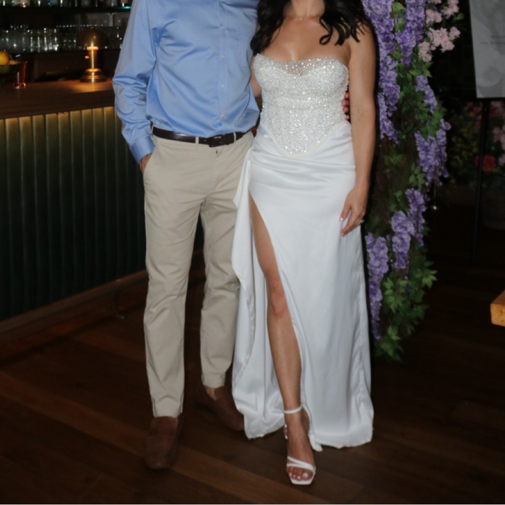 White Strapless Maxi Dress
